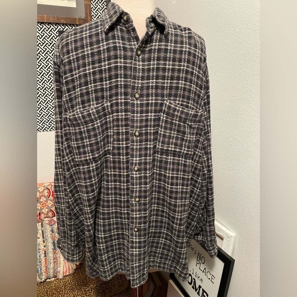 Levi’s Plaid Flannel Shirt Button Front Jeanswear Vintage Workwear XL